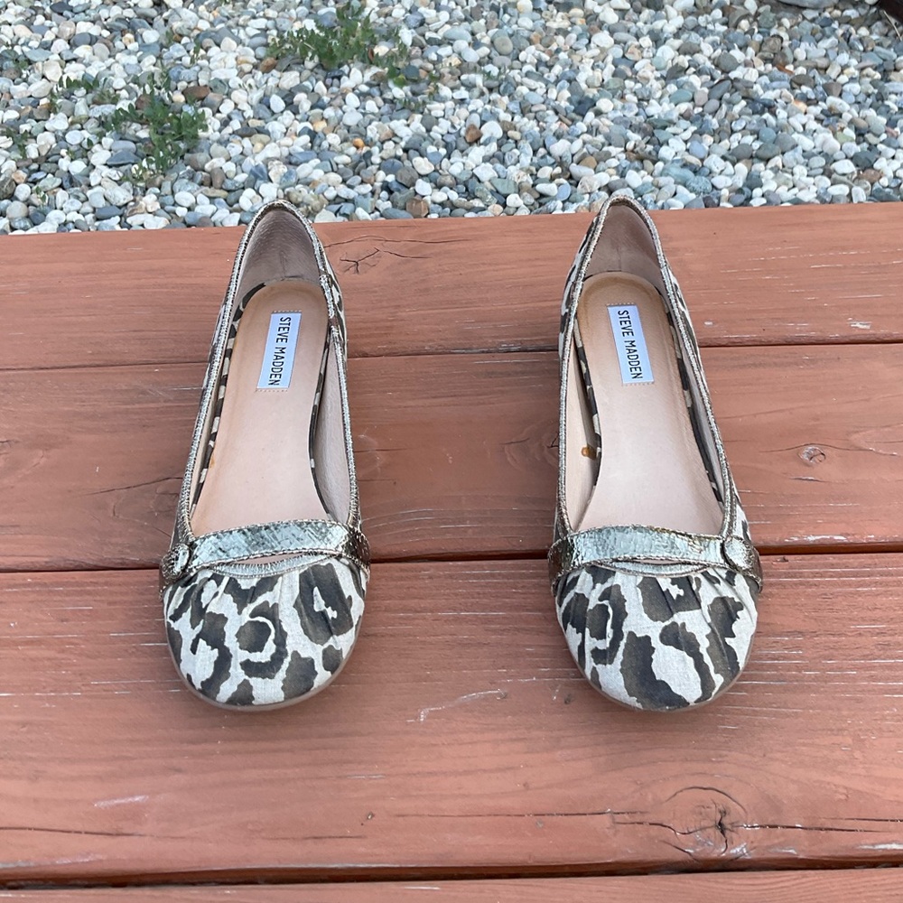 Steve Madden Leopard Print Flats with Rounded Toe